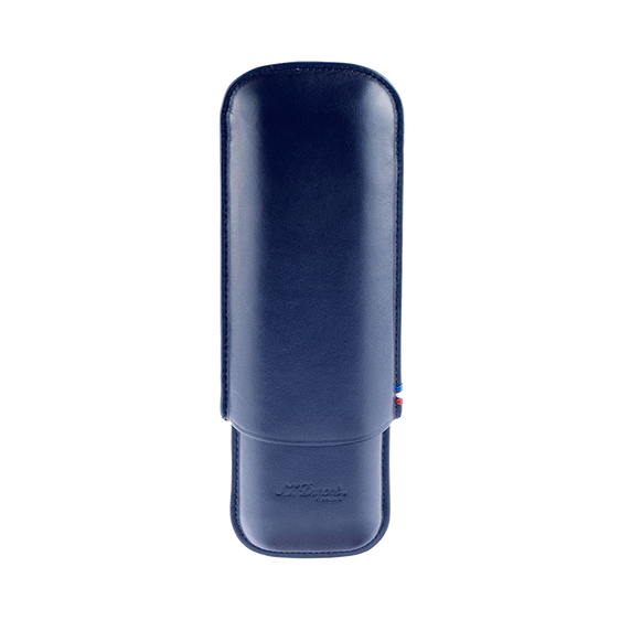 S.T. Dupont Double Cigar Case Blue Calfskin