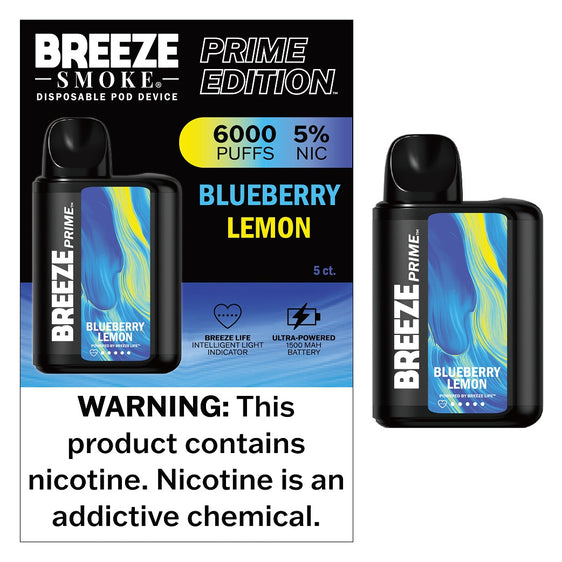 Breeze Prime Disposable Vape - 6000 Puffs Blueberry Lemon