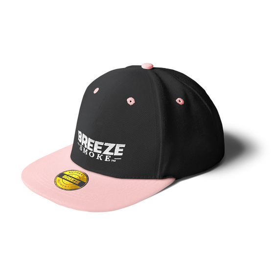 Breeze Smoke Two-Tone Snapback Hat - Black & Light Pink