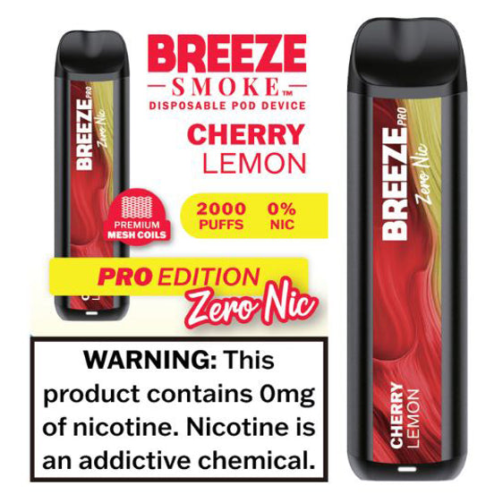 Breeze Pro Disposable Vape - Cherry Lemon 0% Nic