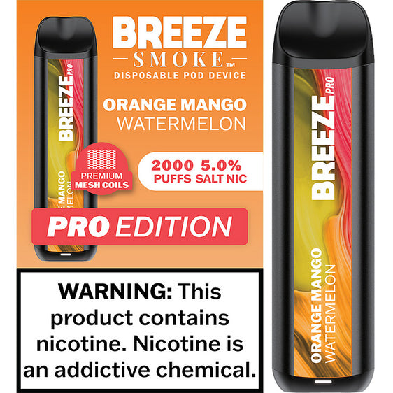 Breeze Pro Disposable Pod Vape Flavor - Orange Mango Watermelon