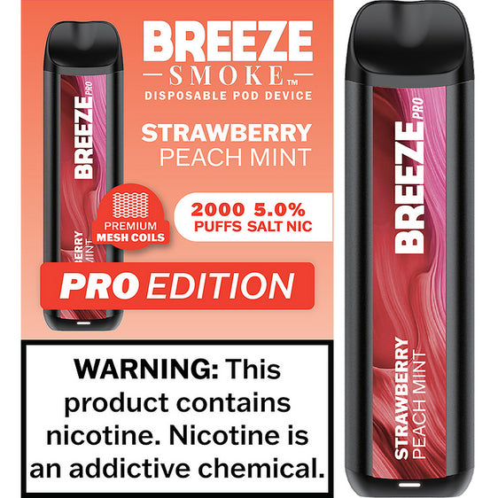 Breeze Pro Disposable Vape - Strawberry Peach Mint