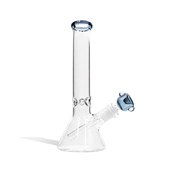 Thick Beaker Water Pipe With Ice Pinch and Color Bowl 10 Inch Blue