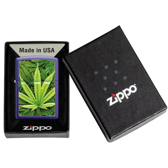 Zippo Lighter - Textured Print Leaf
