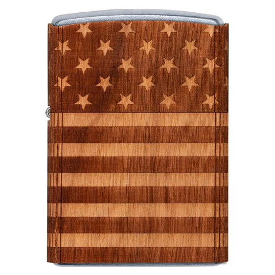 Zippo Lighter - Woodchuck USA American Flag