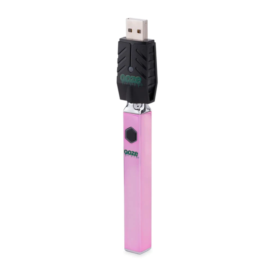 Ooze Quad 510 Thread 500 mAh Square Vape Pen Battery + USB Charger - Ice Pink
