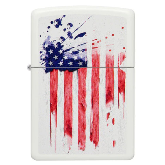 Zippo Lighter - Splattered US Flag - Lighter USA