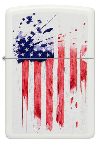 Zippo Lighter - Splattered US Flag