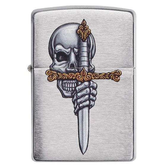 Zippo Lighter - Sword Skull