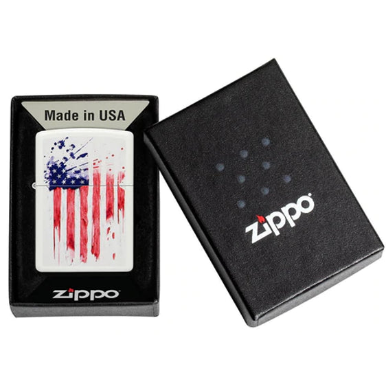 Zippo Lighter - Splattered US Flag - Lighter USA