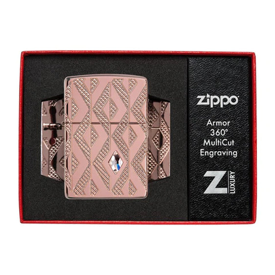 Zippo Lighter - Geometric Diamond Pattern
