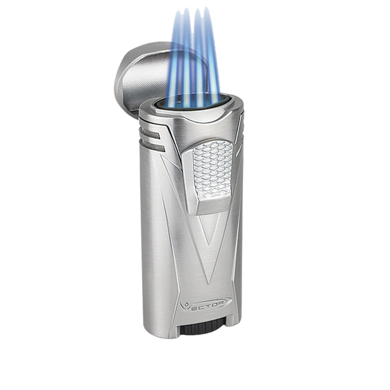 Vector Ironquad Quad Flame Lighter - Chrome Satin