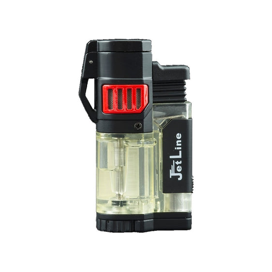 Jetline Diego Triple Flame Pocket Lighter w/ Punch Cutter - Red