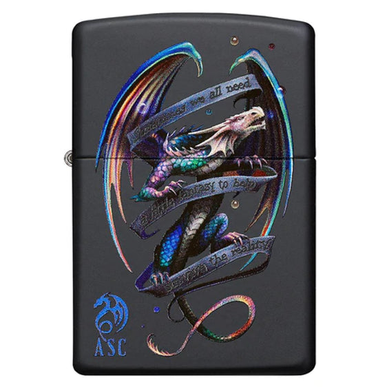 Zippo Lighter - Anne Stokes Colored Dragon - Lighter USA