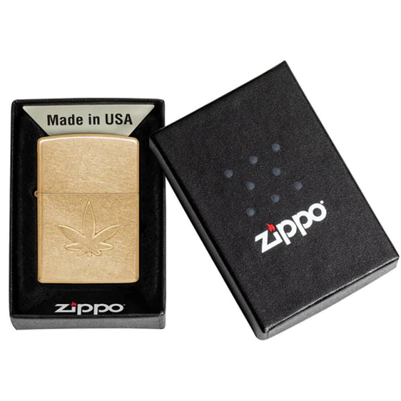 Zippo Lighter - Stamped Cannabis