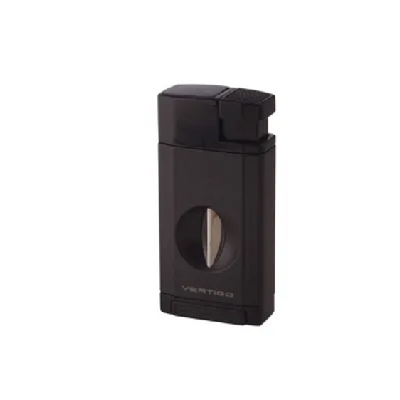 Vertigo Saber Double Flame Torch Lighter w/Fold Out V Cutter - Black