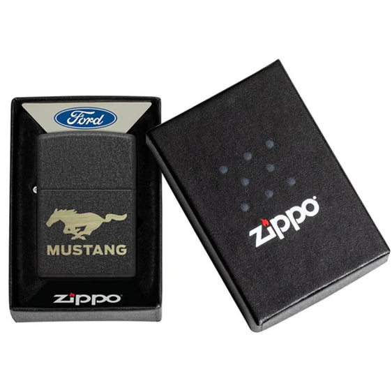 Zippo Lighter - Ford Mustang Black Crackle