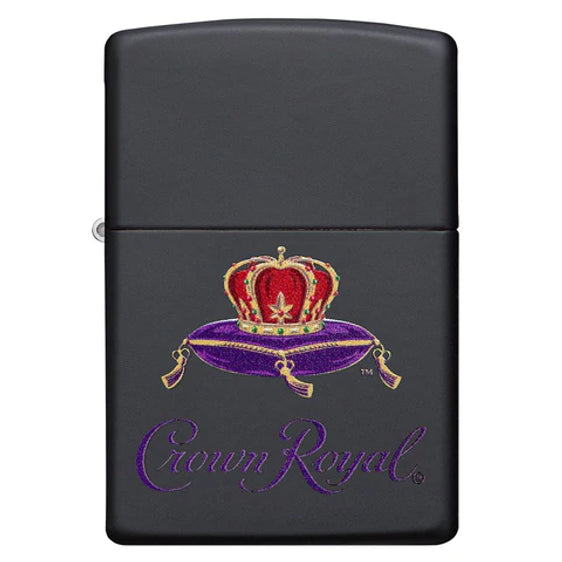 Zippo Lighter - Crowned Crown Royal Black Matte