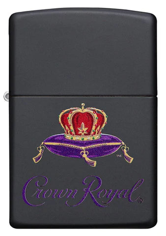 Zippo Lighter - Crowned Crown Royal Black Matte