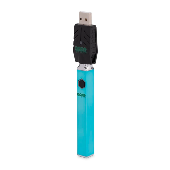 Ooze Quad 510 Thread 500 mAh Square Vape Pen Battery + USB Charger Arctic Blue