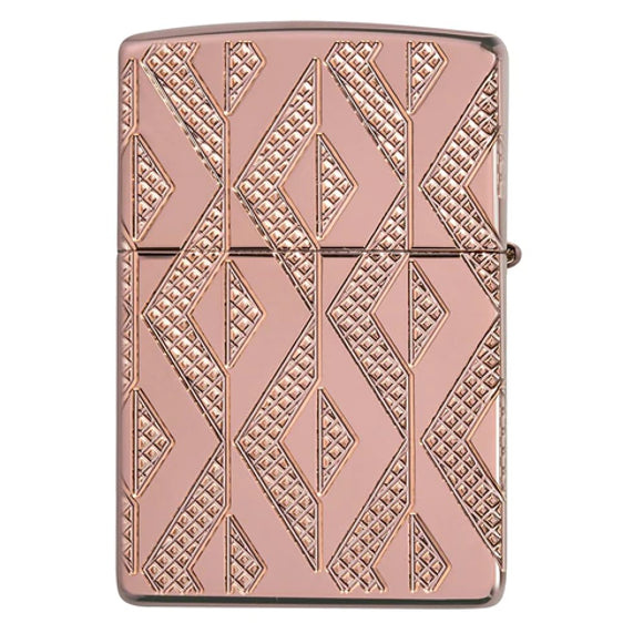 Zippo Lighter - Geometric Diamond Pattern