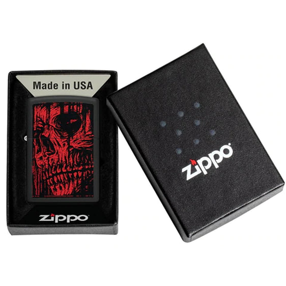 Zippo Lighter - Red Skull