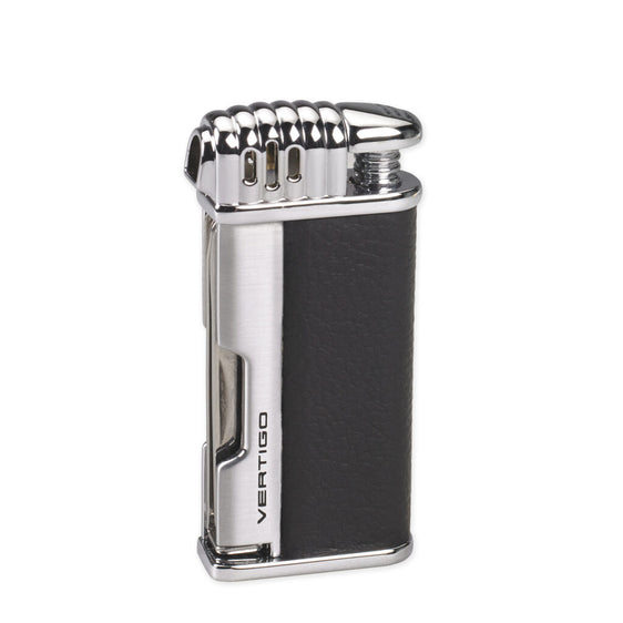 Vertigo Puffer Pipe Soft Flame Lighter Lighter Vertigo Matte Black & Brushed Chrome  