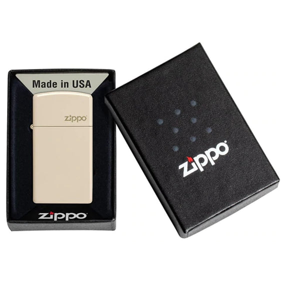 Zippo Lighter - Slim Flat Sand w/ Zippo Logo