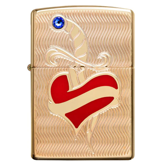 Zippo Lighter - Heart and Sword