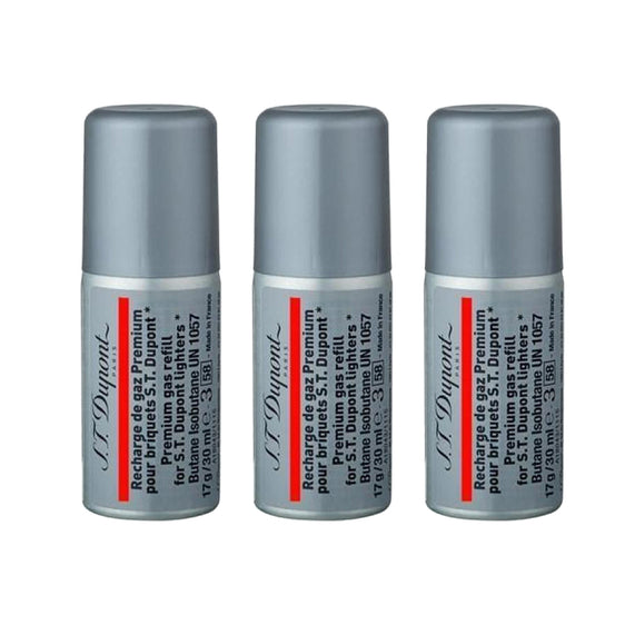 S.T. Dupont Premium Butane 30mL - Red - 3 Pack