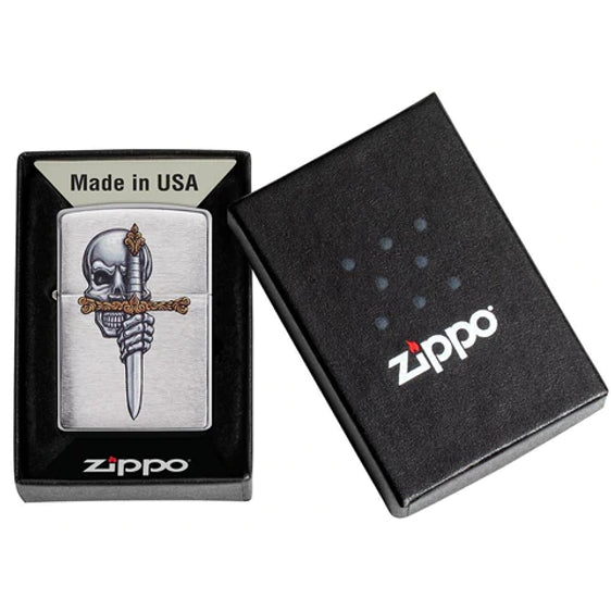 Zippo Lighter - Sword Skull