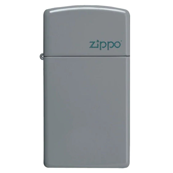 Zippo Lighter - Slim Flat Gray w/ Zippo Logo