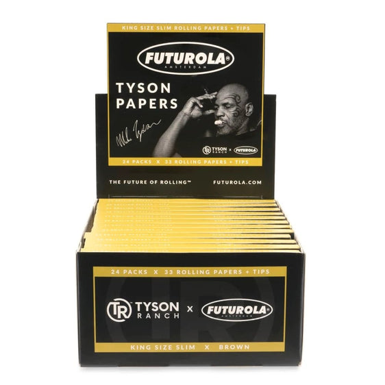 Tyson Ranch X Futurola 1¼ Rolling Papers + Perforated Tips Full Box (24 Count)
