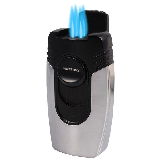Vertigo Goliath (Big Buddha) Quad Flame Table Lighter - Chrome