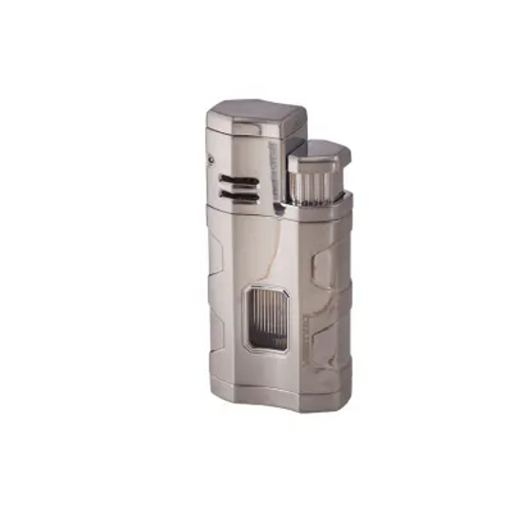 Vertigo Envoy Triple Torch Flame Lighter w/Cigar Punch - Chrome