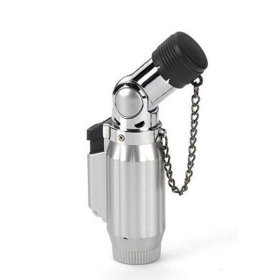 Vertigo Intimidator Quadruple Torch Lighter - Brushed Chrome & Chrome