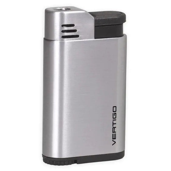 Vertigo Attache Single Jet Flame Lighter - Brushed Chrome