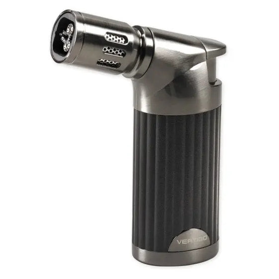 Vertigo Champ Quad Torch Table Lighter - Black Matte & Gunmetal Satin