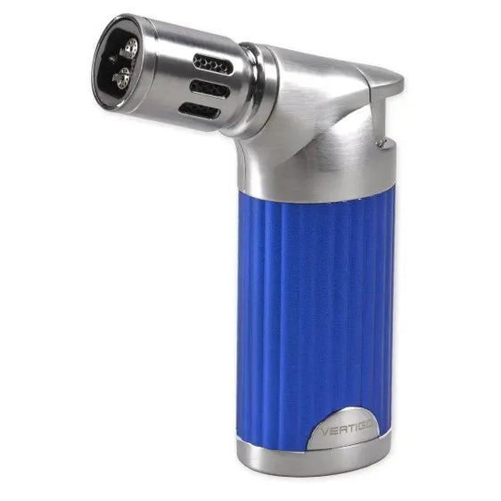 Vertigo Champ Quad Torch Table Lighter Blue Pearl & Gunmetal Satin