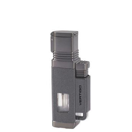 Vertigo Churchill Quadruple Torch Lighter - Metallic Gray & Gunmetal