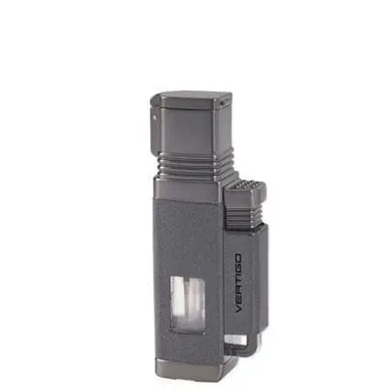 Vertigo Churchill Quadruple Torch Lighter - Metallic Gray & Gunmetal