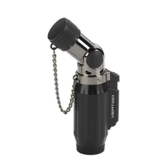 Vertigo Intimidator Quadruple Torch Lighter - Black Matte & Gunmetal