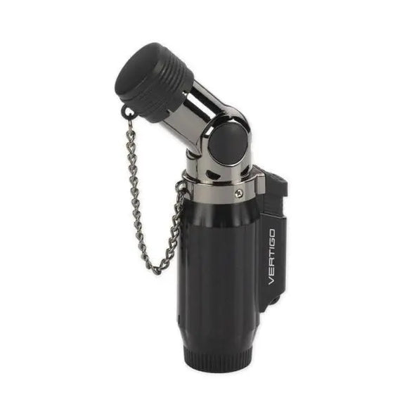 Vertigo Intimidator Quadruple Torch Lighter - Black Matte & Gunmetal