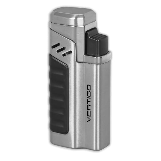 Vertigo Renegade Quad Torch Lighter w/ Punch - Brushed Chrome