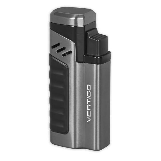 Vertigo Renegade Quad Torch Lighter w/ Punch - Brushed Gunmetal