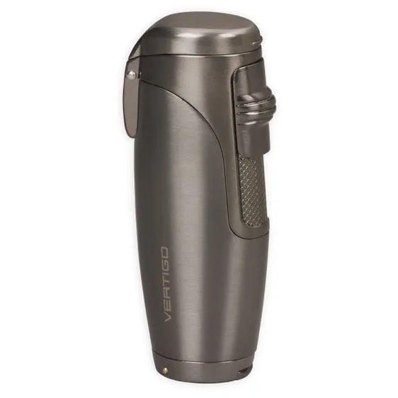 Vertigo Titan Triple Torch Lighter w/ Cigar Punch - Brushed Gunmetal