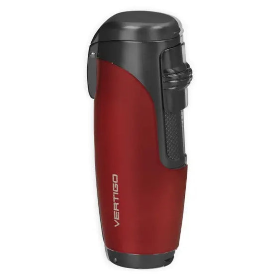 Vertigo Titan Triple Torch Lighter w/ Cigar Punch - Red & Black