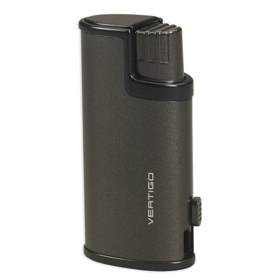 Vertigo Warrior Triple Flame Lighter w/ Cigar Punch - Metallic Black
