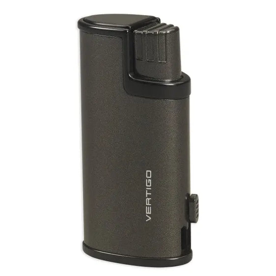 Vertigo Warrior Triple Flame Lighter w/ Cigar Punch - Metallic Black