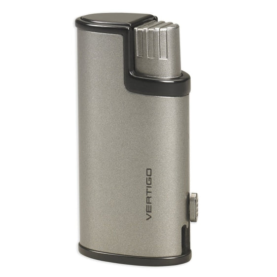Vertigo Warrior Triple Flame Lighter w/ Cigar Punch - Metallic Gunmetal
